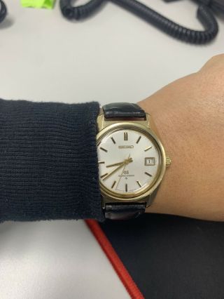 Vintage Gs Grand Seiko Hi - Beat 6145 - 8000 Gold Cap Automatic Watch Serviced