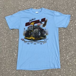 Rare Vintage 1980s Spikes Eagle Monster Truck T Shirt • Sz Large