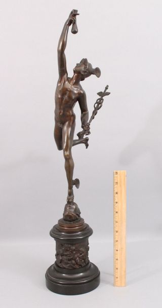 Antique 19thC Victorian Grand Tour Bronze Sculpture,  Neoclassical Nude Mercury 2