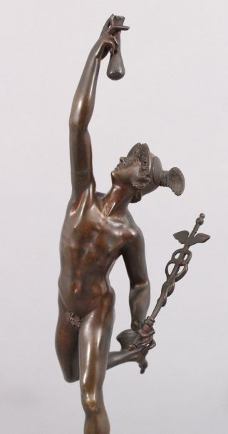 Antique 19thC Victorian Grand Tour Bronze Sculpture,  Neoclassical Nude Mercury 3