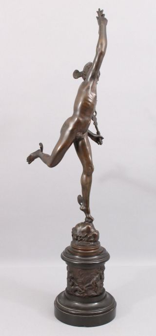 Antique 19thC Victorian Grand Tour Bronze Sculpture,  Neoclassical Nude Mercury 6