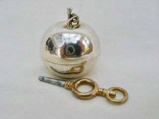 Rare French Silver Novelty Verge Pendant/pocket Watch In The Form Of An Apple.