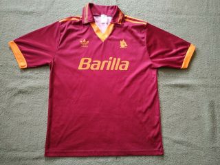 As Roma Italy 1992/1993 Home Football Shirt Maglia Adidas Xl Size Vintage