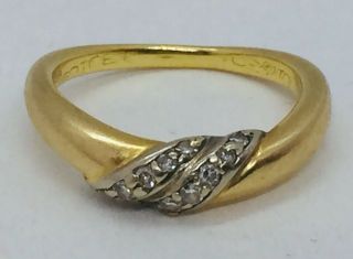 Cartier Vintage Authentic 18k Yellow Gold Diamond Band Ring Size 5.  5