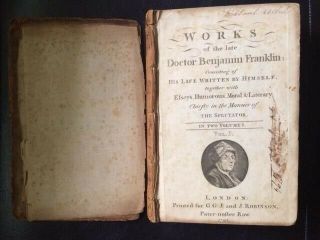 of the late Doctor Benjamin Franklin,  vol.  1,  1793 London 2