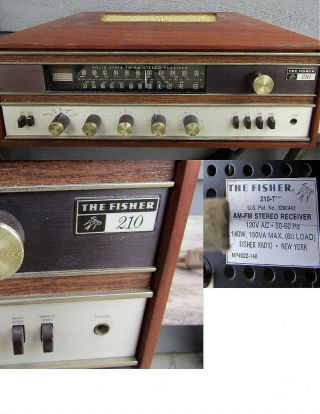 Vintage Fisher 210 - T Am/fm Stereo Receiver - - Vg Cond.