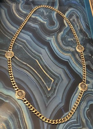 Ciner Vintage Necklace Gold Tone Chain Pre - Owned