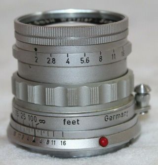 Vintage LEICA Summicron f=5cm 1:2 M Mount Rigid Lens 3