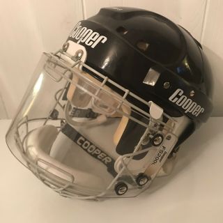 Vintage Cooper Sk 2000 S Black Ice Hockey Helmet With Shield Fs200l Youth Kids