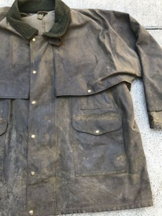 Vintage C.  C.  Filson Mens Hunting Work JACKET Oil Tin Cloth Waxed Size 3XL Men ' s 4