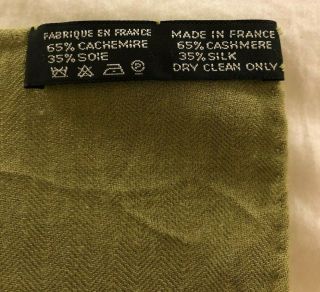 Hermes Vie Du Fleuve Cashmere Silk Green Shawl 140cm Rare 7