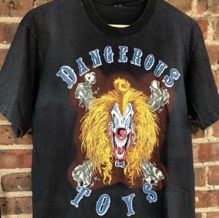 Vintage Dangerous Toys Brews N Blues N World Stampede Tour 1990 Concert T Shirt