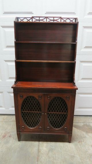 Mahogany Chippendale Bookcase Cabinet