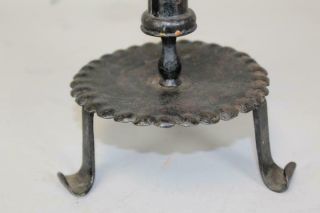 A VERY RARE EARLY 18TH C WROUGHT IRON ADJUSTABLE CANDLESTICK FANTASTIC OLD PAINT 2