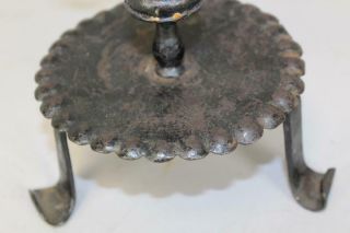 A VERY RARE EARLY 18TH C WROUGHT IRON ADJUSTABLE CANDLESTICK FANTASTIC OLD PAINT 3