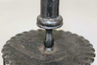 A VERY RARE EARLY 18TH C WROUGHT IRON ADJUSTABLE CANDLESTICK FANTASTIC OLD PAINT 7