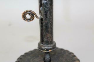 A VERY RARE EARLY 18TH C WROUGHT IRON ADJUSTABLE CANDLESTICK FANTASTIC OLD PAINT 8