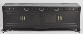 Baker Black Credenza Low Cabinet Sideboard Asian Chinese Style