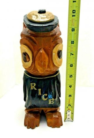 Extremely Rare - Large Carter Hoffman Rice University Carved " Owl " Mascot