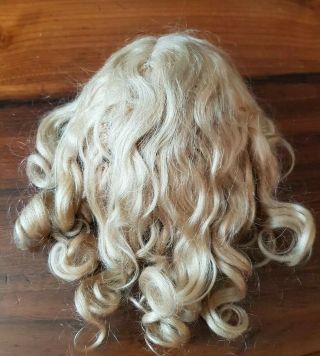 Antique Doll French Antique Mohair Blonde Wig.  Early Hand Tied.