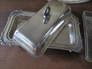 Vintage Sterling Silver Butter Dish With Glass Insert