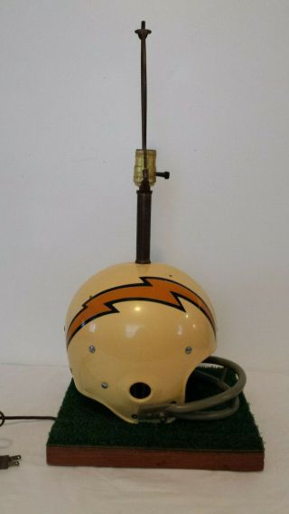 Vtg 1971 Riddell Kra - Lite Real Football Helmet Lamp San Diego Chargers F1 Mask