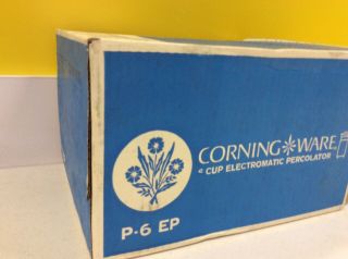 Corning Ware P - 6 - EP Cornflower Blue Electric Coffee Percolator RARE Vintage 2