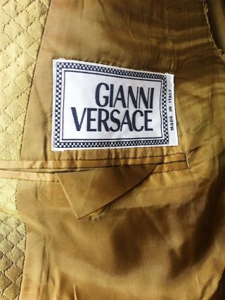 RARE Gianni Versace Vintage Olive Green Jacket Blazer Men’s SZ IT 50 / US Large 4