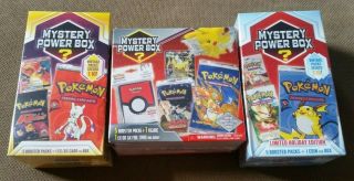 3 Pokemon Mystery Power Boxes Factory 15 Booster Packs Vintage,  Base Set