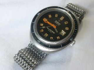 Large Vintage Zodiac Seawolf Sea Wolf Watch Automatic Stainless Date
