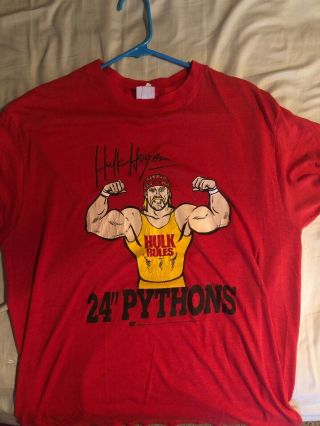 1989 Wwf Vintage Hulk Hogan Tee Xl 24” Pythons