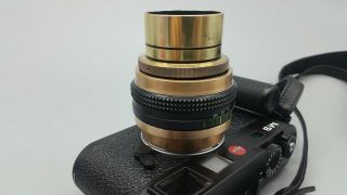 Som Hermagis 70mm f1.  8 Leica M mount Modified Coupled Brass lens Vintage French 3