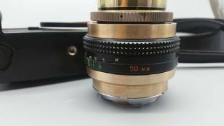 Som Hermagis 70mm f1.  8 Leica M mount Modified Coupled Brass lens Vintage French 5