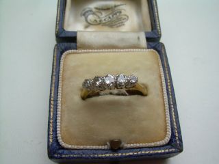 Antique Victorian 18ct Gold 5 Stone Old Cut Natural Diamond Ring Size P.