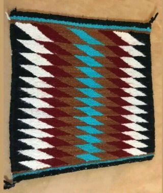 Vintage Navajo Rug Blanket Native American Indian Red Mesa Weaving Tapestry 3