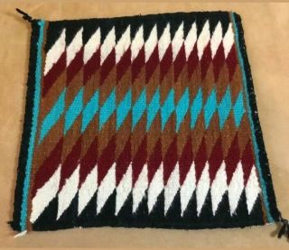 Vintage Navajo Rug Blanket Native American Indian Red Mesa Weaving Tapestry 5