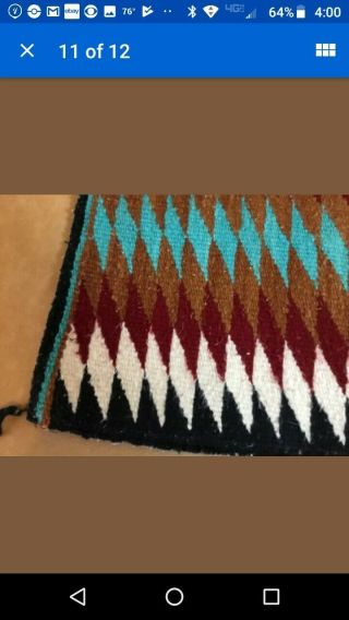 Vintage Navajo Rug Blanket Native American Indian Red Mesa Weaving Tapestry 6