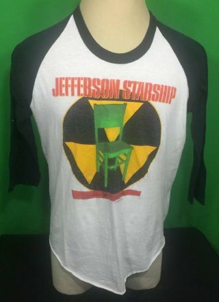 Vintage 80s 1984 Jefferson Starship Tour Baseball T Shirt Band Nuclear Furniture