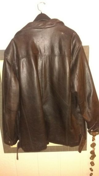 VINTAGE GUESS LEATHER DARK BROWN Mens Size XXL BUTTON UP LEATHER JACKET 4