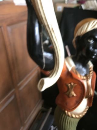 Antique Unique Blackamoor Wooden Statue / Lamp 4