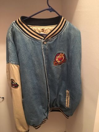 Vintage Disney Store Rare Winnie The Pooh Varsity Denim Jacket Size Men’s Xxl