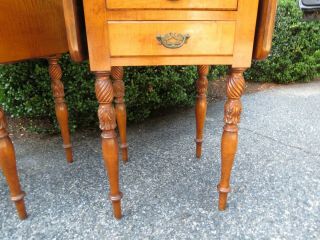 Tiger maple 2 Draw stands Seymour style acanthus carved legs 11