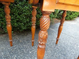 Tiger maple 2 Draw stands Seymour style acanthus carved legs 12