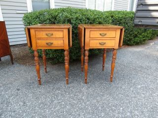 Tiger Maple 2 Draw Stands Seymour Style Acanthus Carved Legs