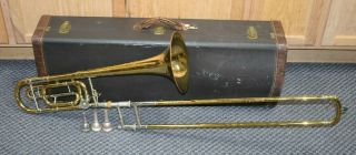 Vintage Bach Stradivarius Model 36 Trombone F Trigger W/ Hard Case
