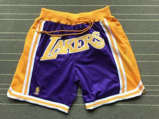 Just Don Mitchell And Ness Vintage Purple Los Angeles Lakers La Shorts M L