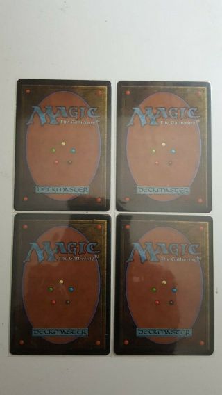 Vintage Magic | 4x MTG Beta Lightning Bolt,  LP,  see images 2