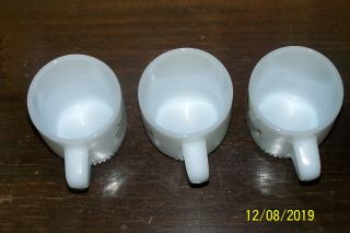 3 VTG Anchor Hocking Stacking Fire King Mugs - Willie Wire Hand - Menard Elec.  IL 5