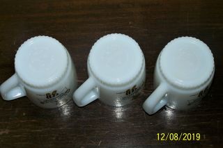 3 VTG Anchor Hocking Stacking Fire King Mugs - Willie Wire Hand - Menard Elec.  IL 6
