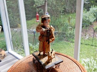 ANTIQUE GERMAN BISQUE DOLL PLAYING VIOLIN WITH HIS DOG 6